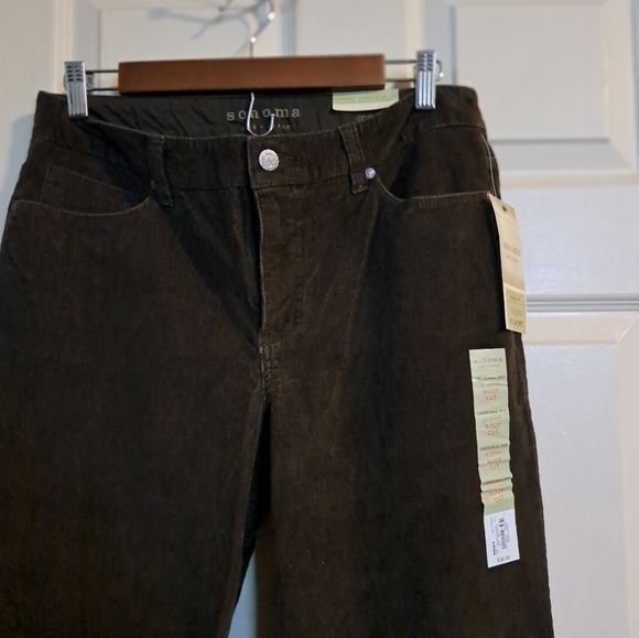 Sonoma NWT corduroy  original boot dark brown pants size 10 short - Picture 4 of 8